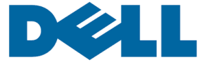 Dell-Logo auf weißem Hintergrund.