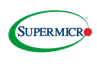 The supermicro logo on a green background.